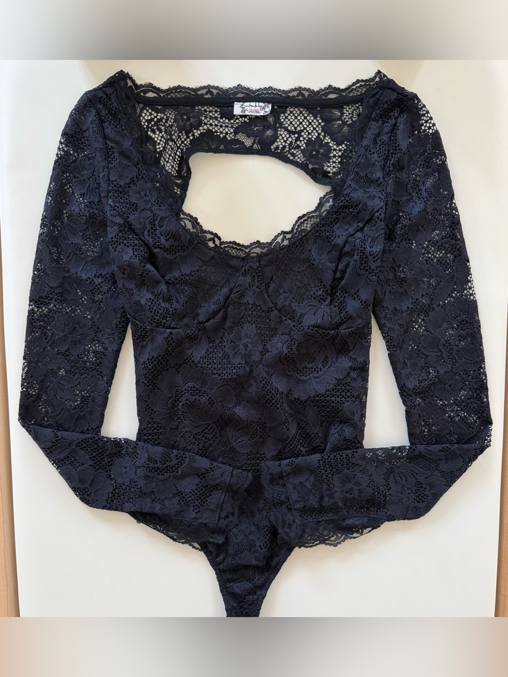 Free people Intimately FP Perfectly Fine Floral Lace Bodysuit In Black Womens X